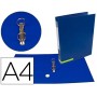 CARPETA DE 2 ANILLAS 25 MM MIXTAS LIDERPAPEL A4 FORRADO COLOR SYSTEM CON OLLADO Y TARJETERO AZUL