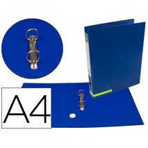 CARPETA DE 2 ANILLAS 25 MM MIXTAS LIDERPAPEL A4 FORRADO COLOR SYSTEM CON OLLADO Y TARJETERO AZUL