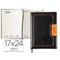 AGENDA ENCUADERNADA LIDERPAPEL DORIOS 17X24 CM 2016 DIA PAGINA COLOR NEGRO Y NARANJA PAPEL 70 GRS