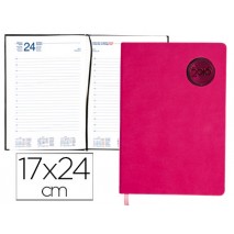 AGENDA ENCUADERNADA LIDERPAPEL KILKIS 17X24 CM 2016 DIA PAGINA COLOR ROSA PAPEL 70 GRS