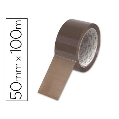 CINTA ADHESIVA Q-CONNECT PVC HAVANA 100 MT X 50 MM -PARA EMBALAJE BAJO RUIDO