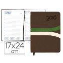 AGENDA ENCUADERNADA LIDERPAPEL HYDRA 17X24 CM 2016 DIA PAGINA COLOR MARRON PAPEL 70 GRS