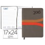 AGENDA ENCUADERNADA LIDERPAPEL HYDRA 17X24 CM 2016 DIA PAGINA COLOR GRIS PAPEL 70 GRS