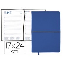 AGENDA ENCUADERNADA LIDERPAPEL NISIROS 17X24 CM 2016 DIA PAGINA COLOR AZUL Y PLATA PAPEL 70 GRS