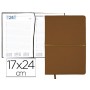 AGENDA ENCUADERNADA LIDERPAPEL NISIROS 17X24 CM 2016 DIA PAGINA COLOR MARRON OSCURO Y MARRON CLARO P