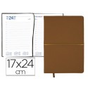 AGENDA ENCUADERNADA LIDERPAPEL NISIROS 17X24 CM 2016 DIA PAGINA COLOR MARRON OSCURO Y MARRON CLARO P
