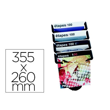 EXPOSITOR SOBREMESA PAPER-FLOW 4 COMPARTIMENTOS TAMA¾O DIN A4+ COLOR NEGRO 355X260X350 MM