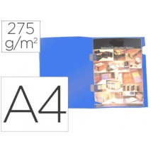 SUBCARPETA PLASTIFICADA GIO DIN A4 AZUL CON CUBRE GRAPAS 275 G/M