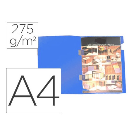 SUBCARPETA PLASTIFICADA GIO DIN A4 AZUL CON CUBRE GRAPAS 275 G/M