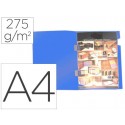 SUBCARPETA PLASTIFICADA GIO DIN A4 AZUL CON CUBRE GRAPAS 275 G/M