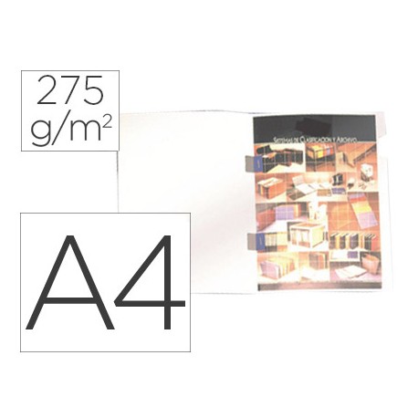 SUBCARPETA PLASTIFICADA GIO DIN A4 BLANCA CON CUBRE GRAPAS 275 G/M