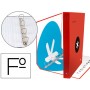 CARPETA 4 ANILLAS 40 MM MIXTAS LIDERPAPEL ANTARTIK FOLIO FORRADA CON COMPRESOR COLOR ROJO