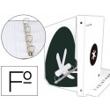 CARPETA 4 ANILLAS 40 MM MIXTAS LIDERPAPEL ANTARTIK FOLIO FORRADA CON COMPRESOR COLOR BLANCO