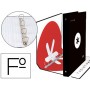 CARPETA 4 ANILLAS 40 MM MIXTAS LIDERPAPEL ANTARTIK FOLIO FORRADA CON COMPRESOR COLOR NEGRO