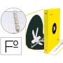 CARPETA 4 ANILLAS 40 MM MIXTAS LIDERPAPEL ANTARTIK FOLIO FORRADA CON COMPRESOR COLOR AMARILLO