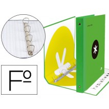 CARPETA 4 ANILLAS 40 MM MIXTAS LIDERPAPEL ANTARTIK FOLIO FORRADA CON COMPRESOR COLOR VERDE