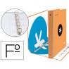 CARPETA 4 ANILLAS 40 MM MIXTAS LIDERPAPEL ANTARTIK FOLIO FORRADA CON COMPRESOR COLOR NARANJA