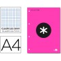 BLOC ENCOLADO LIDERPAPEL ANTARTIK CUADRO 5 MM A4 NATURAL 100 H 100 GR COLOR ROSA