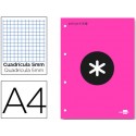 BLOC ENCOLADO LIDERPAPEL ANTARTIK CUADRO 5 MM A4 NATURAL 100 H 100 GR COLOR ROSA