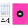 BLOC ENCOLADO LIDERPAPEL ANTARTIK CUADRO 5 MM A4 NATURAL 100 H 100 GR COLOR ROSA