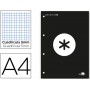 BLOC ENCOLADO LIDERPAPEL ANTARTIK CUADRO 5 MM A4 NATURAL 100 H 100 GR COLOR NEGRO