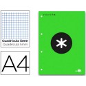 BLOC ENCOLADO LIDERPAPEL ANTARTIK CUADRO 5 MM A4 NATURAL 100 H 100 GR COLOR VERDE