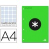 BLOC ENCOLADO LIDERPAPEL ANTARTIK CUADRO 5 MM A4 NATURAL 100 H 100 GR COLOR VERDE
