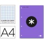 BLOC ENCOLADO LIDERPAPEL ANTARTIK CUADRO 5 MM A4 NATURAL 100 H 100 GR COLOR VIOLETA