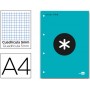 BLOC ENCOLADO LIDERPAPEL ANTARTIK CUADRO 5 MM A4 NATURAL 100 H 100 GR COLOR TURQUESA