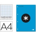 BLOC ENCOLADO LIDERPAPEL ANTARTIK CUADRO 5 MM A4 NATURAL 100 H 100 GR COLOR AZUL