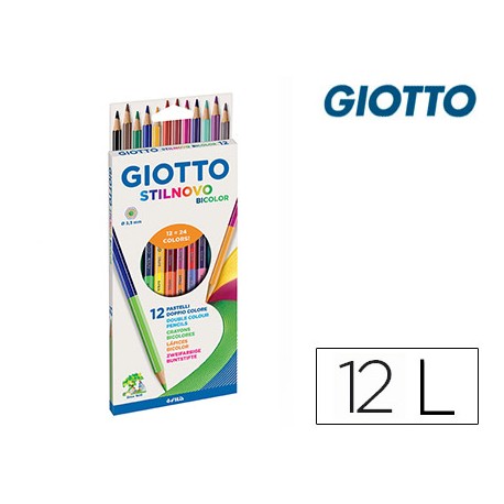 LAPICES DE COLORES GIOTTO STILNOVO BICOLOR CAJA DE 12 COLORES