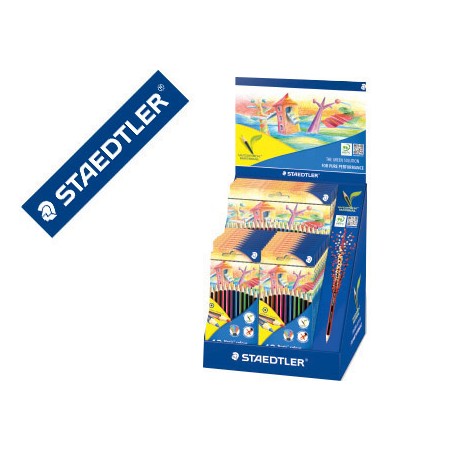 LAPICES DE COLORES STAEDTLER WOPEX ECOLOGICO EXPOSITOR DE 20 CAJAS DE 12 COLORES Y 20 CAJAS DE 24 CO