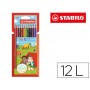 LAPICES DE COLORES STABILO TRIO SLIM CAJA DE 12 COLORES