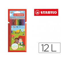 LAPICES DE COLORES STABILO TRIO SLIM CAJA DE 12 COLORES