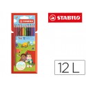 LAPICES DE COLORES STABILO TRIO SLIM CAJA DE 12 COLORES