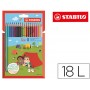LAPICES DE COLORES STABILO TRIO SLIM CAJA DE 18 COLORES