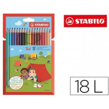 LAPICES DE COLORES STABILO TRIO SLIM CAJA DE 18 COLORES