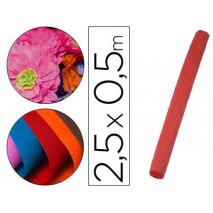 PAPEL CRESPON LIDERPAPEL FLORISTERIA 50 CM X 2,5 M 85G/M2 ROJO