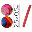 PAPEL CRESPON LIDERPAPEL FLORISTERIA 50 CM X 2,5 M 85G/M2 ROJO