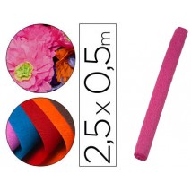 PAPEL CRESPON LIDERPAPEL FLORISTERIA 50 CM X 2,5 M 85G/M2 ROSA