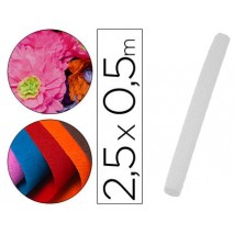 PAPEL CRESPON LIDERPAPEL FLORISTERIA 50 CM X 2,5 M 85G/M2 BLANCO
