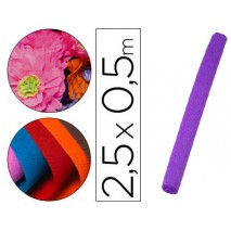 PAPEL CRESPON LIDERPAPEL FLORISTERIA 50 CM X 2,5 M 85G/M2 MORADO