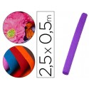 PAPEL CRESPON LIDERPAPEL FLORISTERIA 50 CM X 2,5 M 85G/M2 MORADO