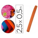 PAPEL CRESPON LIDERPAPEL FLORISTERIA 50 CM X 2,5 M 85G/M2 NARANJA