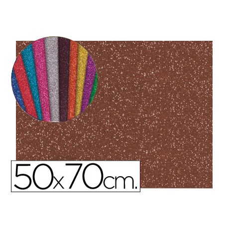 GOMA EVA CON PURPURINA LIDERPAPEL 50X70CM 60G/ M2 ESPESOR 2 MM MARRON