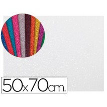 GOMA EVA CON PURPURINA LIDERPAPEL 50X70CM 60G/ M2 ESPESOR 2 MM BLANCO