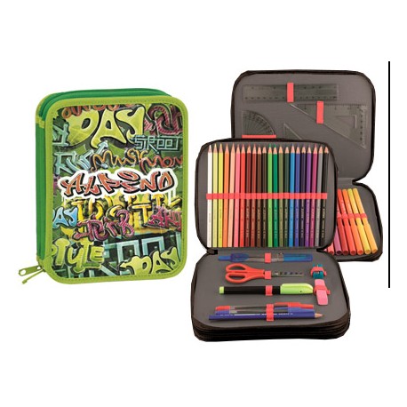 PLUMIER ESCOLAR ALPINO GRAFFITI GRANDE DOBLE CREMALLERA