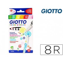 ROTULADOR GIOTTO TURBO COLOR BICOLOR CAJA DE 8 COLORES