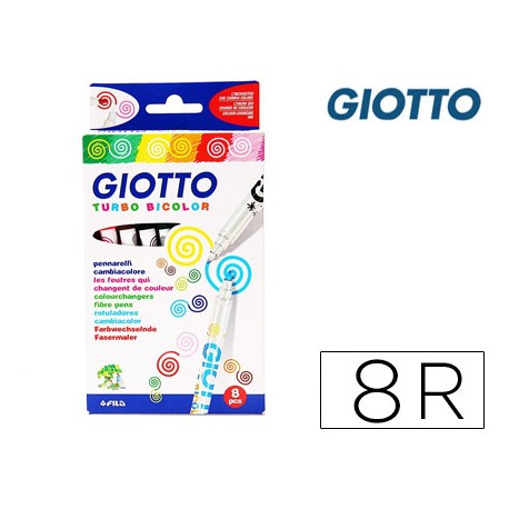 ROTULADOR GIOTTO TURBO COLOR BICOLOR CAJA DE 8 COLORES