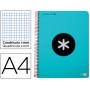 BLOC ESPIRAL LIDERPAPEL A4 MICRO ANTARTIK TAPA POLIPROPILENO 120 H 100G CUADRO 5MM 5 BANDAS 4 TURQUE
